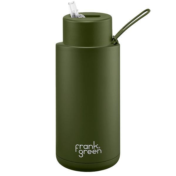 Frank Green Ceramic 1000 ml Straw nerezový - khaki