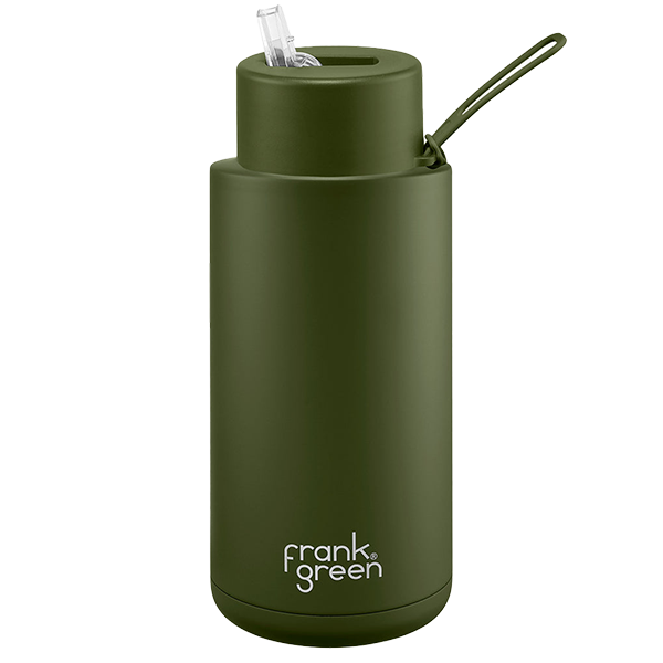 Frank Green Ceramic 1000 ml Straw nerezový - khaki