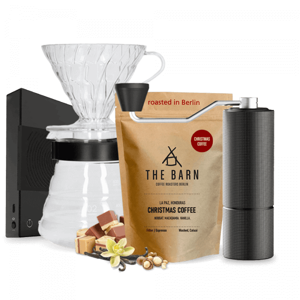 The Barn Christmas coffee Hario V60 Set Timemore C2 Basic Scale Set - černý