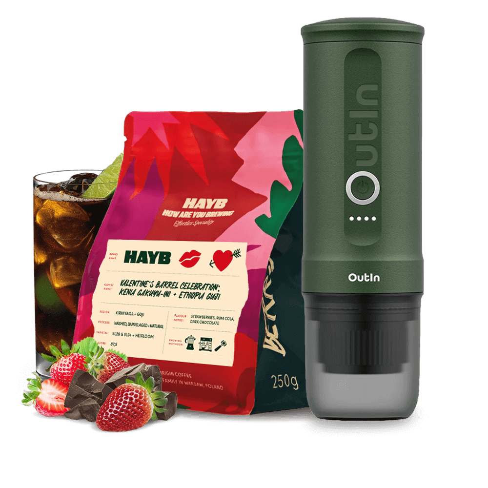 Hayb VALENTINES Barrel Celebration coffee Outin Set - Forest Green