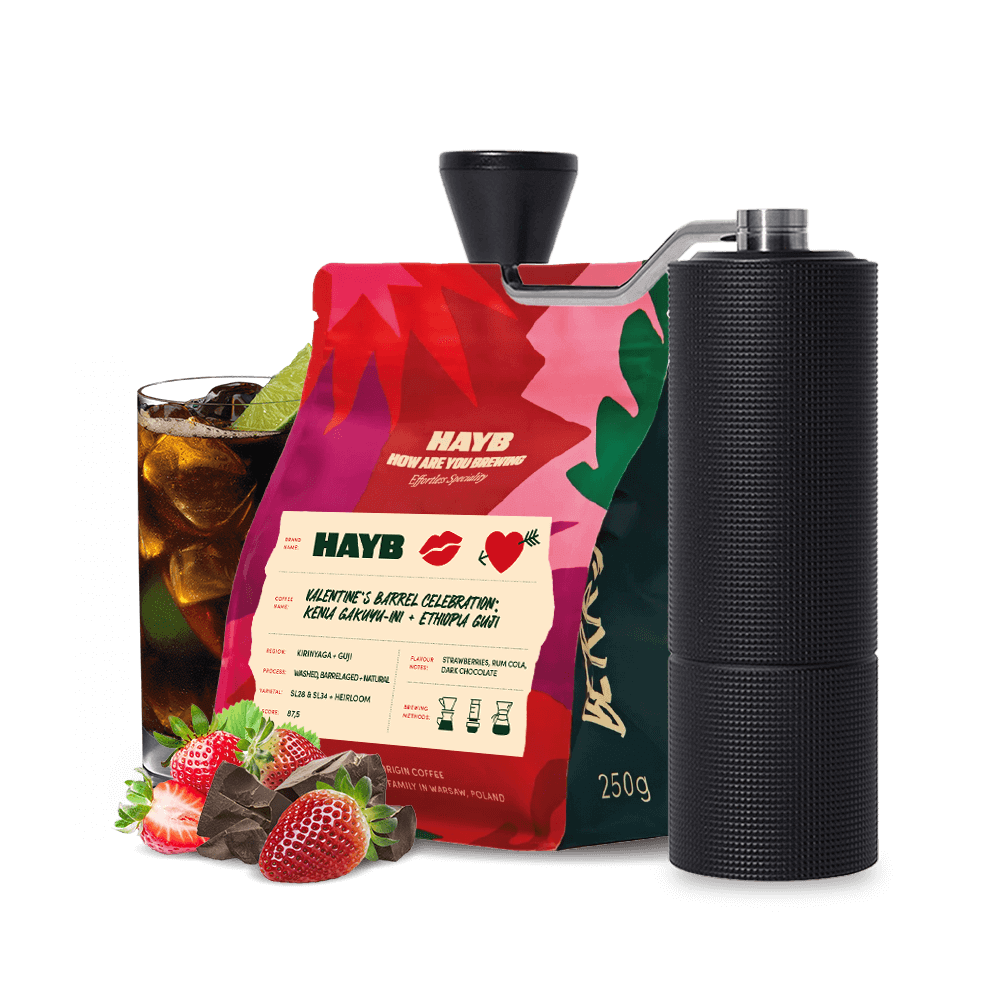 Hayb VALENTINES Barrel Celebration coffee Timemore C3 Set - black