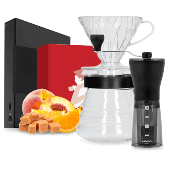 Dak LOVE AT FIRST SIGHT coffee Hario V60 Set Mini Mill Timemore Basic Scale Set - černý