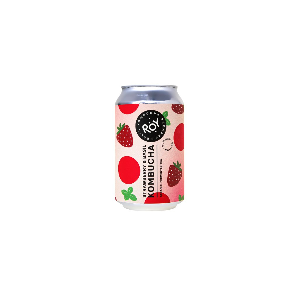 ROY  Kombucha BIO - jahoda a  bazalka 330ml