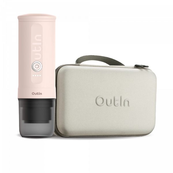 Outin Nano Portable Espresso Machine – Rose Quartz + cestovní obal