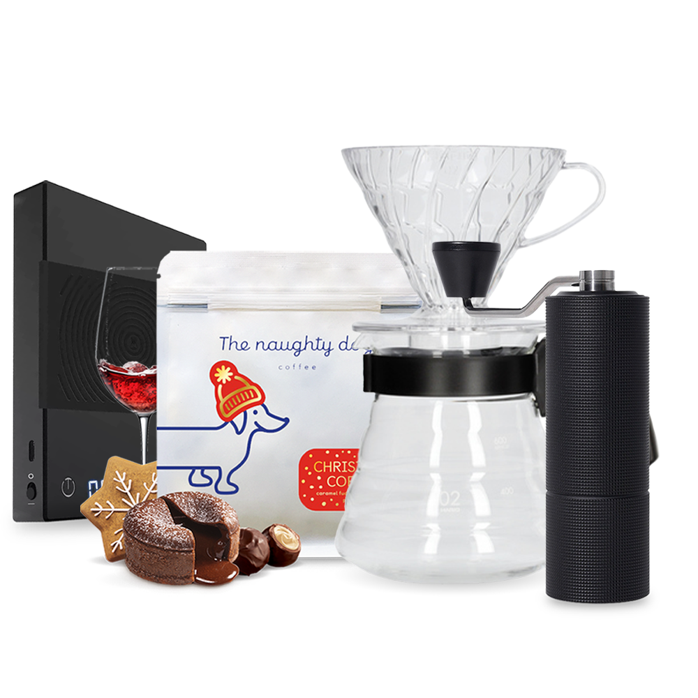 The naughty dog vánoční edice Hario V60 Timemore C3 Basic Scale Set - černý