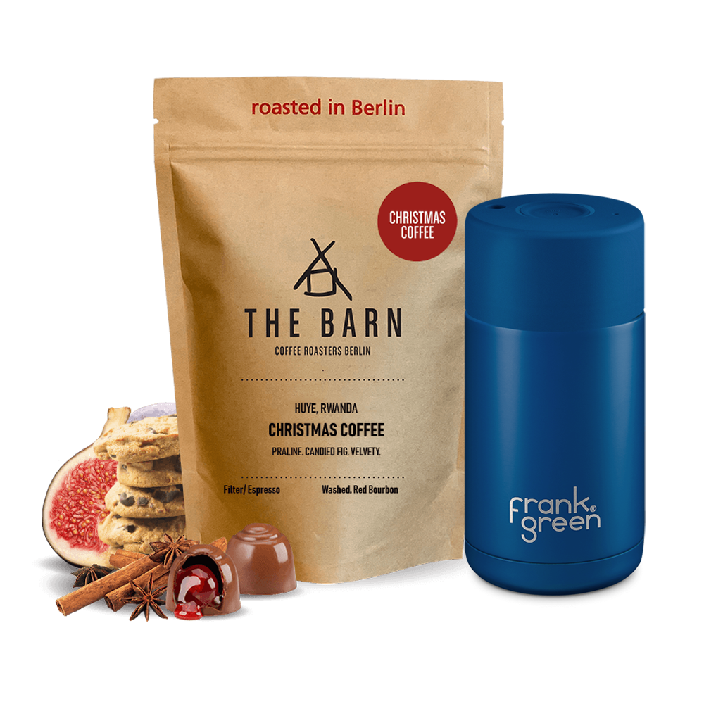 The Barn Christmas coffee Frank Green Original Set - deep ocean