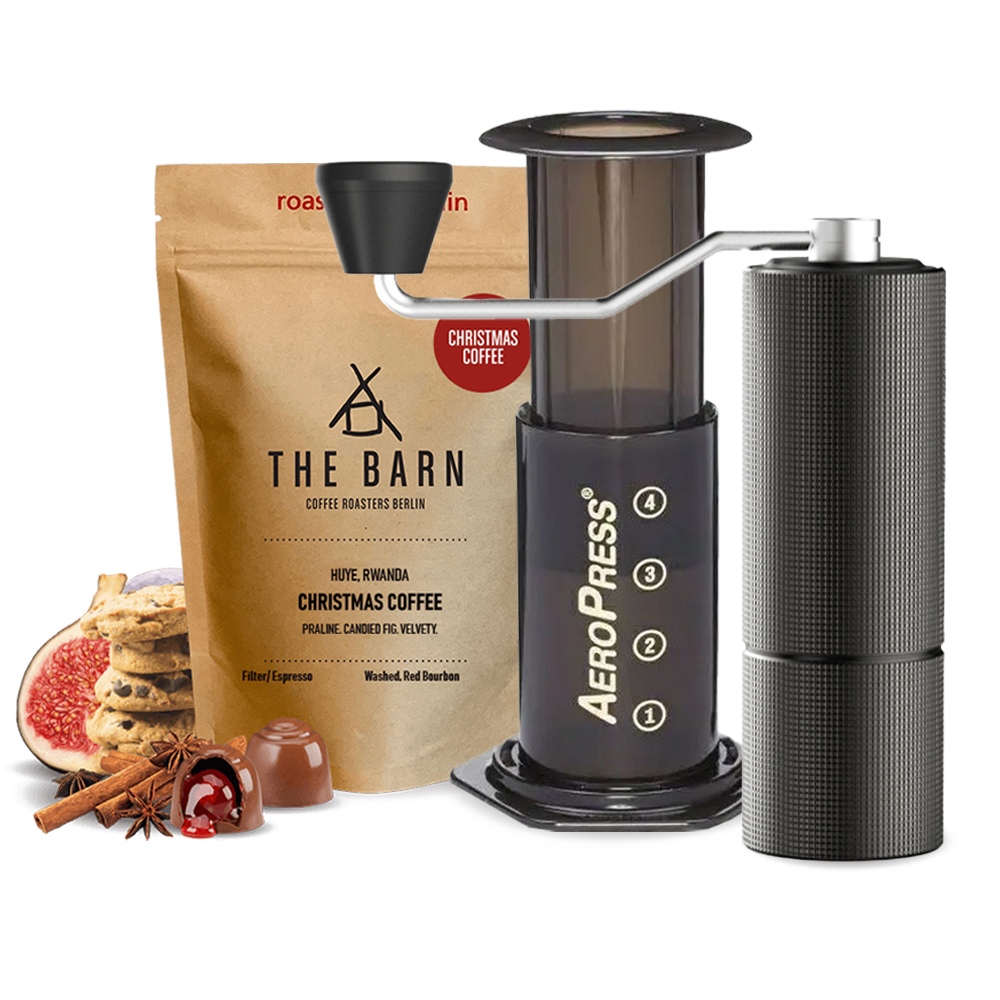 The Barn Christmas coffee Aeropress Timemore C2 Set