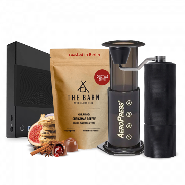 The Barn Christmas coffee Aeropress Timemore C3 Basic Scale Set