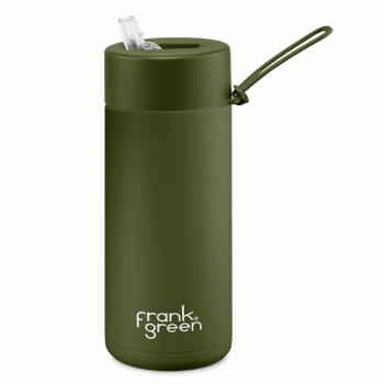 OPOTŘEBENÍ - Frank Green Ceramic 475 ml Straw nerezový - khaki