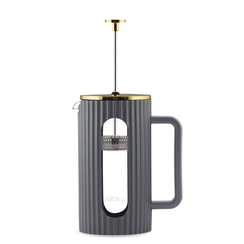 Vialli Design - Livio French Press 1000ml - Grey/gold