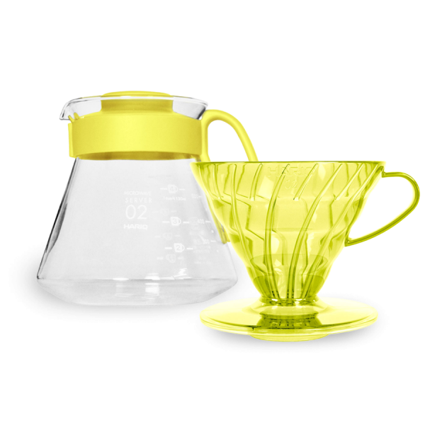 Hario V60 Dripper  Server Set 02 - sada - Sunflower Yellow