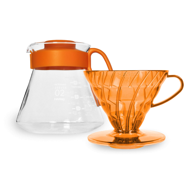 Hario V60 Dripper  Server Set 02 - sada - Koi Orange