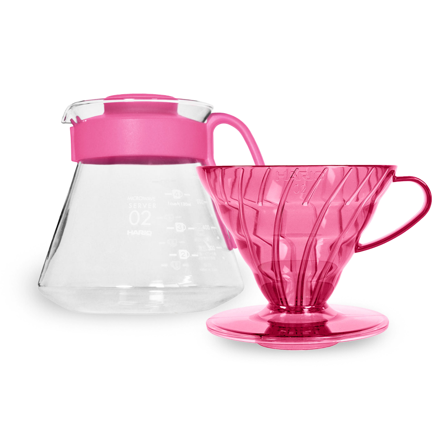 Hario V60 Dripper  Server Set 02 - sada - Flamingo Pink