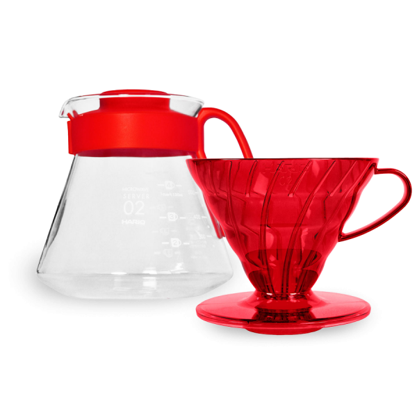 Hario V60 Dripper  Server Set 02 - sada - Desert Red