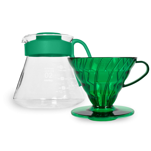 Hario V60 Dripper Server Set 02 - sada - Bamboo Green