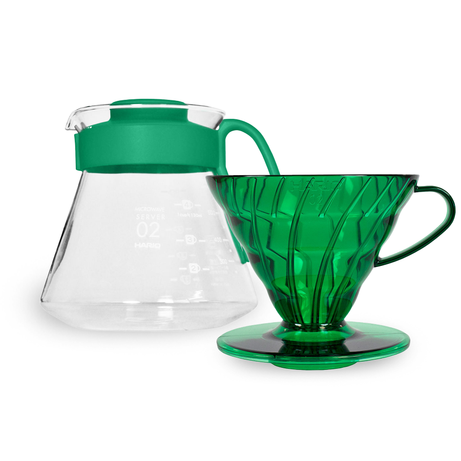Hario V60 Dripper Server Set 02 - sada - Bamboo Green