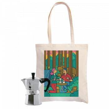 Bialetti - Moka Express 3 šálky + WWF plátěnka