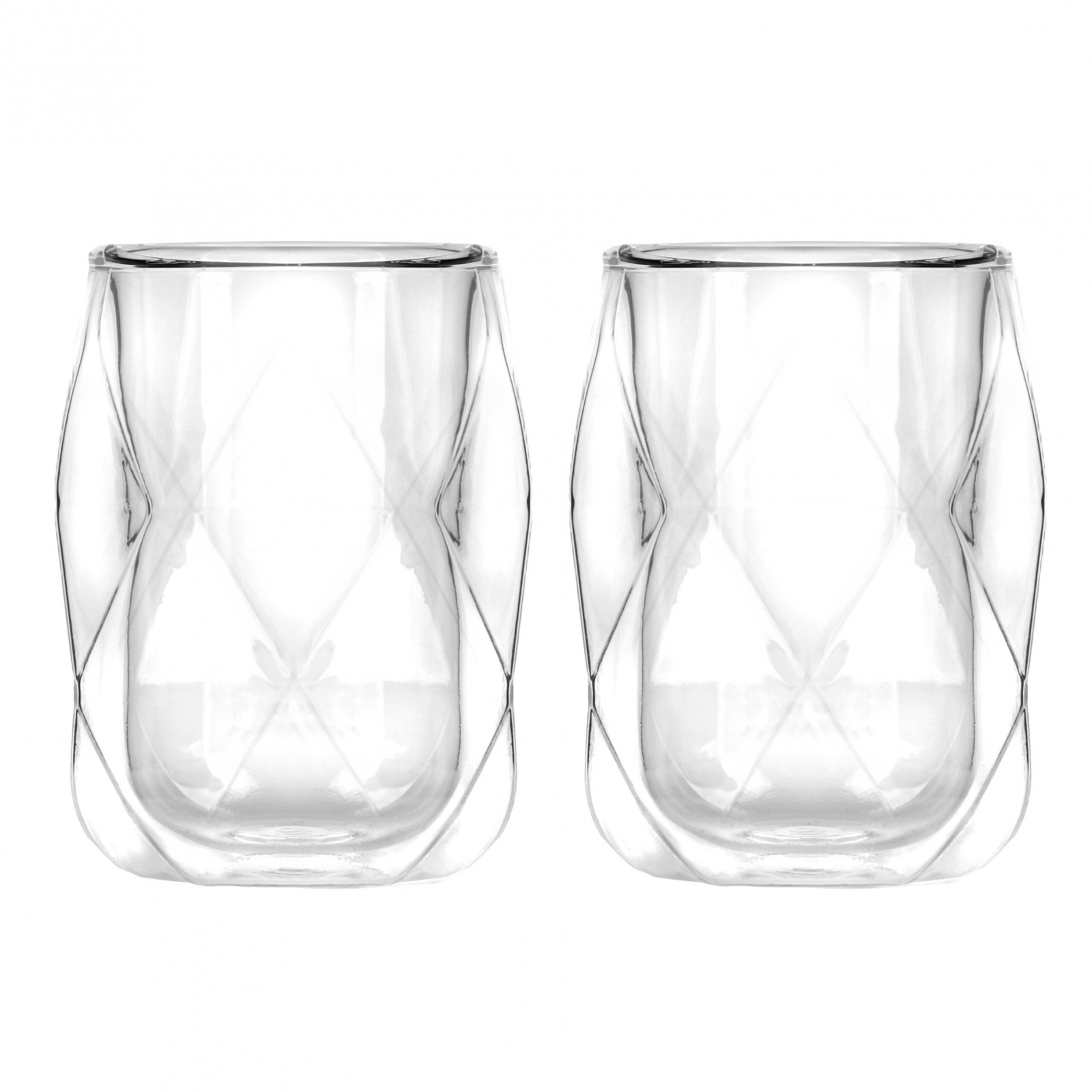 Vialli Design - geo dvoustěnná sklenice 100 ml - 2 ks