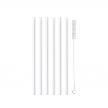 Vialli Design - set skleněných brček - 6ks - bílé
