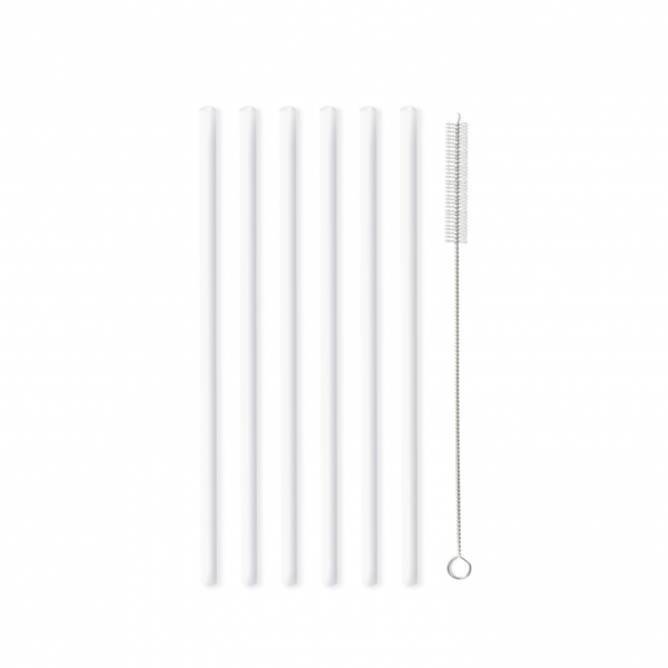 Vialli Design - set skleněných brček - 6ks - bílé