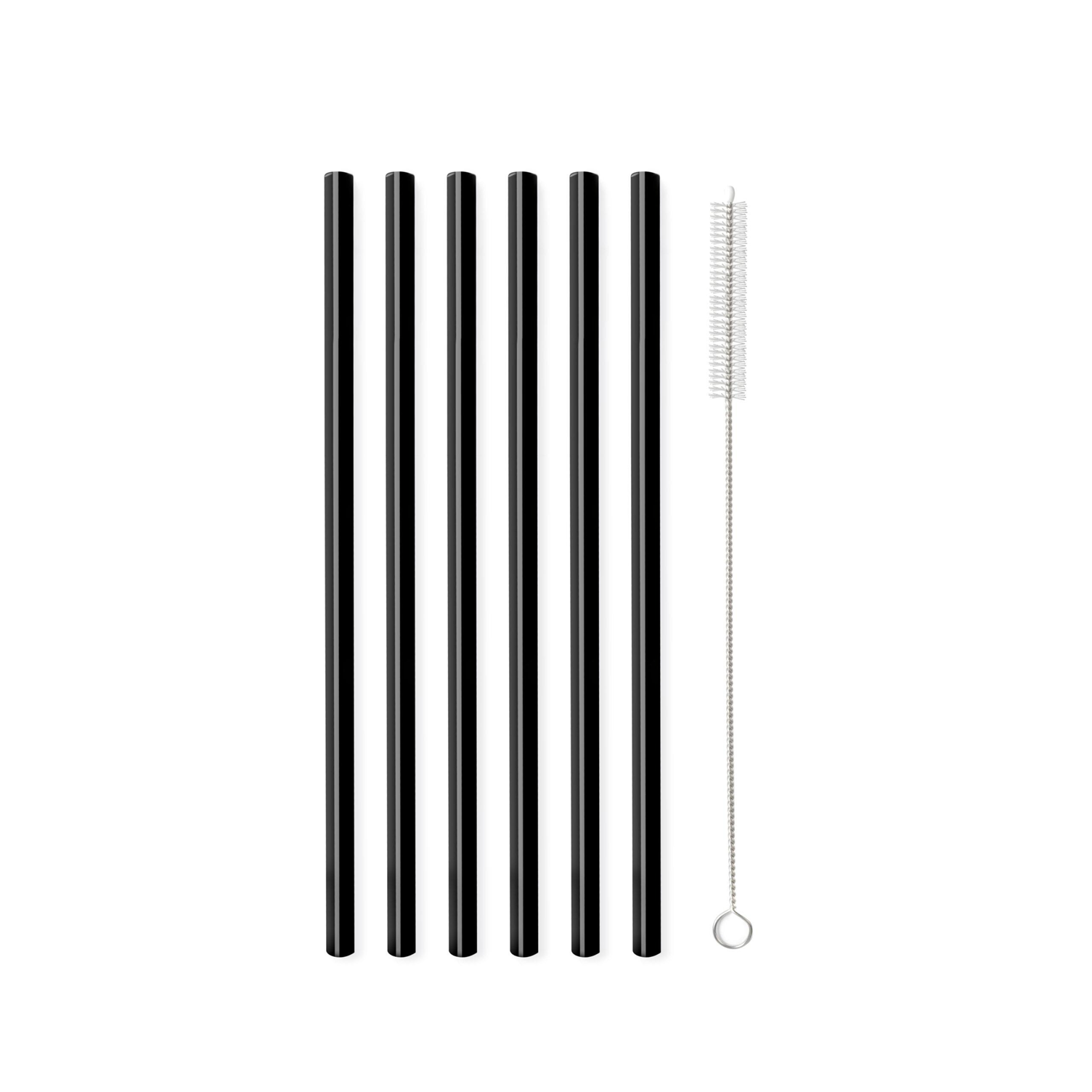 Vialli Design - set skleněných brček - 6ks - černé