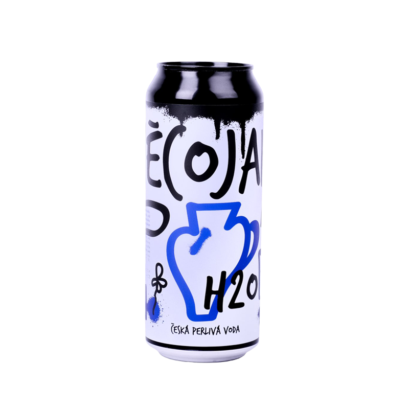 Něcojako H2O - perlivá voda - 500 ml - plechovka