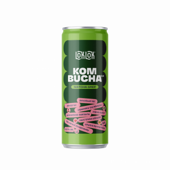 Loklok Kombucha - matcha grep 330ml - plechovka
