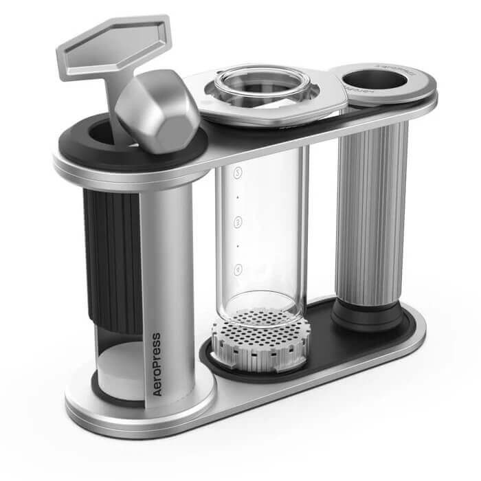 AeroPress Stand - organizér pro kávovar a příslušenství - nerezový - ZÁNOVNÍ