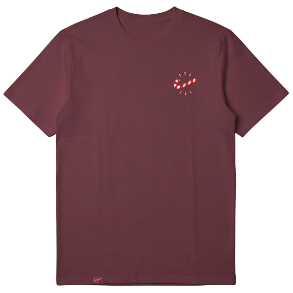 Candycane narozeninové tričko - MADE MAMA PROUD #8 - red brown - M