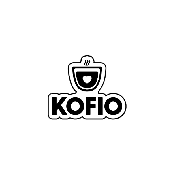 Kofio smaltovaná brož - černá