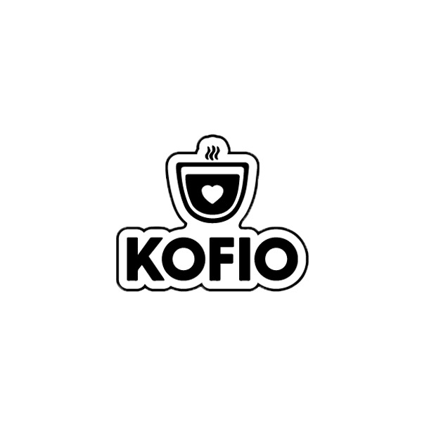 Kofio smaltovaná brož - černá