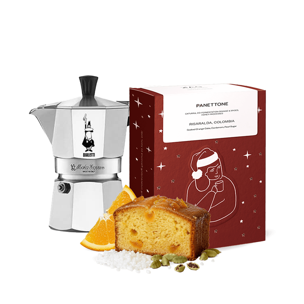 DAK Christmas Panettone coffee Moka Express Set