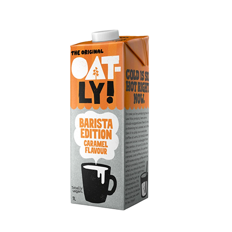Oatly Barista Caramel - ovesný nápoj barista s příchutí karamelu