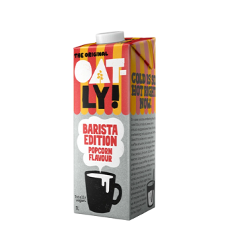 Oatly Barista Popcorn - ovesný nápoj barista s příchutí popcornu