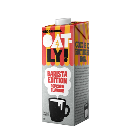 Oatly Barista Popcorn - ovesný nápoj barista s příchutí popcornu