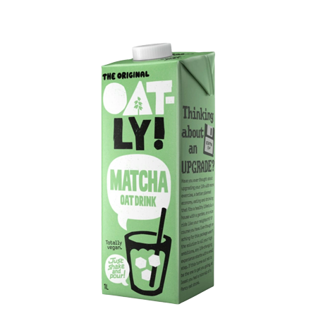 Oatly Oat Matcha - ovesný nápoj s příchutí matchy
