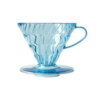 Hario Plastový dripper V60-02 Project Waterfall - transparentní modrý