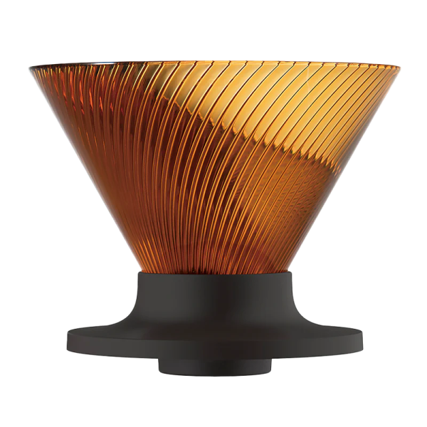 Hario NEO V60-02 Dripper - tritanový dripper pro rychlejší extrakci - amber (použité)