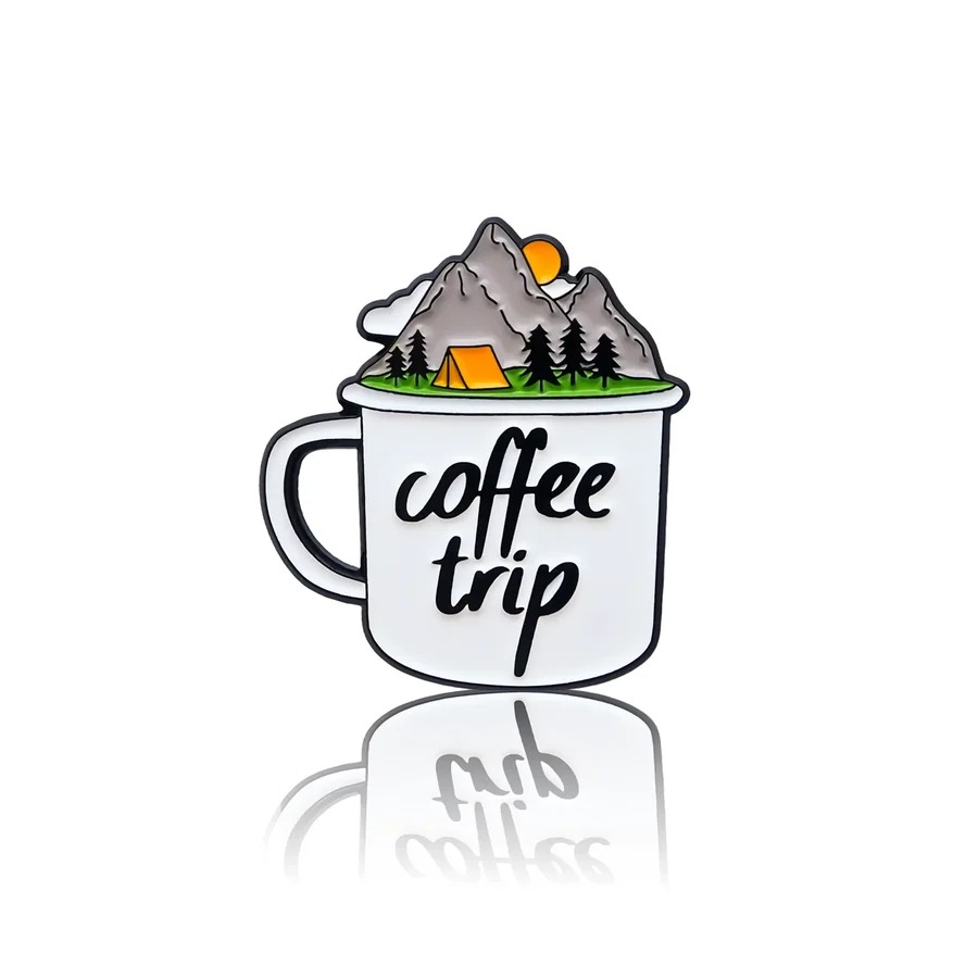 Pinbox - coffee trip - hory - kovová brož