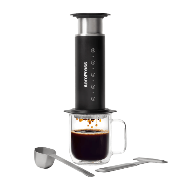 Aeropress Stainless Steel - celo-nerezový - černý