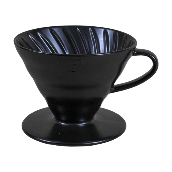 Dripper Hario V60-02 - keramický černý + 40 filtrů