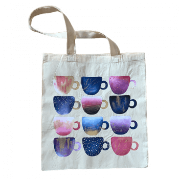 Coaty's B - Ručně malovaná plátěná taška - Cupping