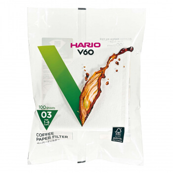 Hario papírové filtry pro V60-03 - 100 ks - bělené [VCF-03-100W]