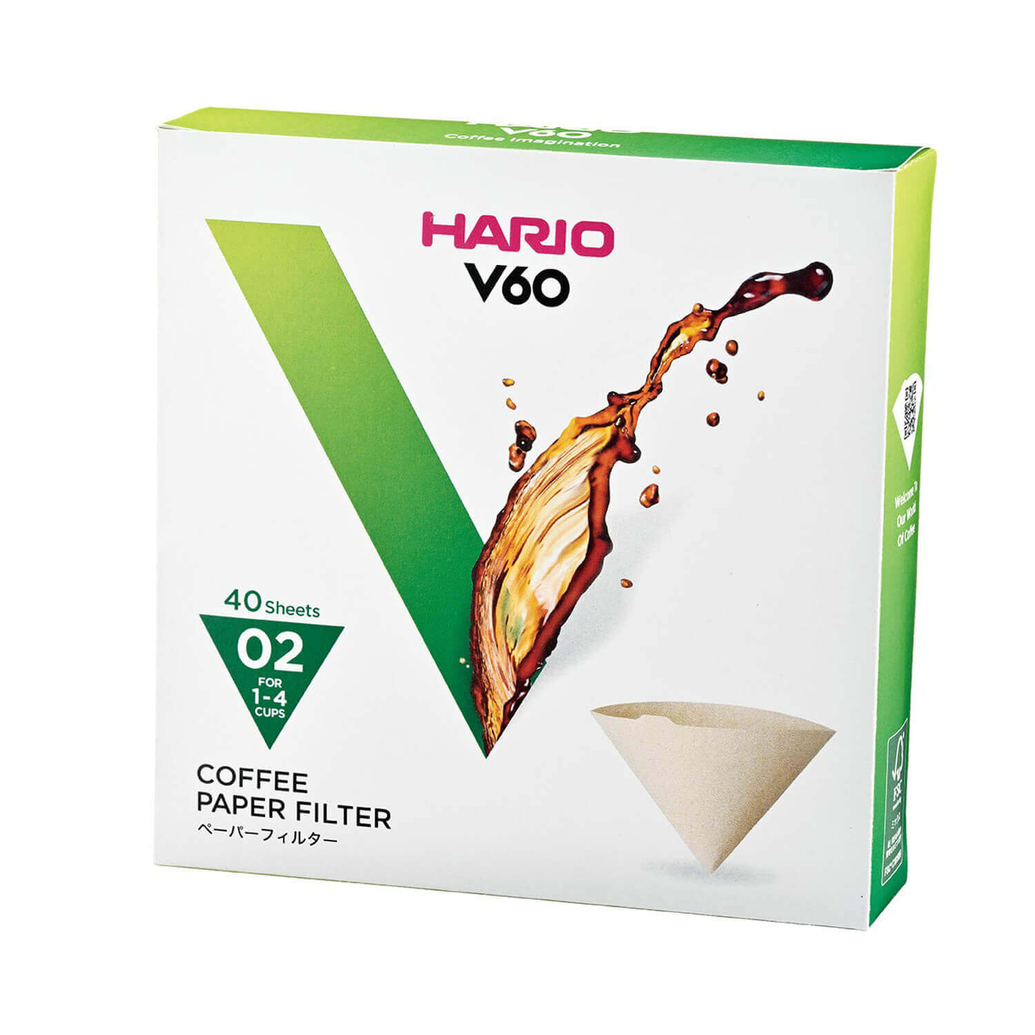 Hario papírové Misarashi filtry pro V60-02 - 40 ks - nebělené [VCF-02-40M]