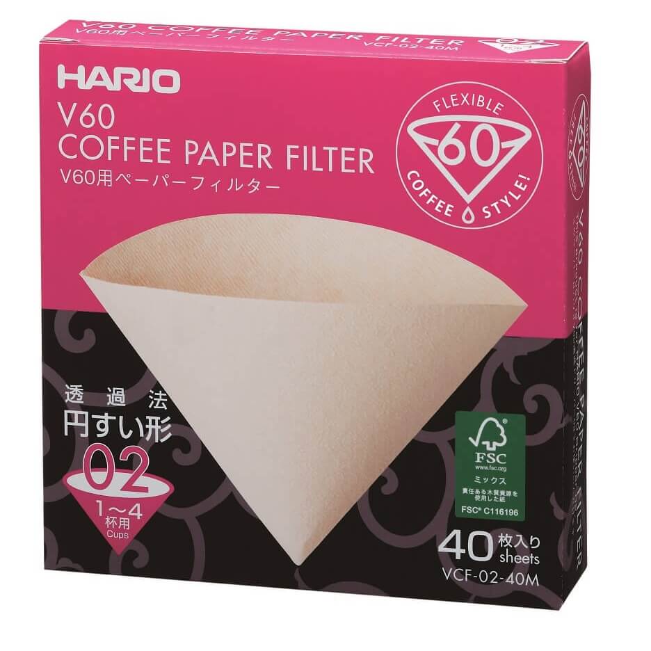 Papírové filtry pro Hario V60-02 - 40 ks - nebělené