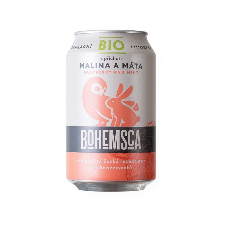 Bohemsca BIO Zahradní limonáda 330ml - malina a máta