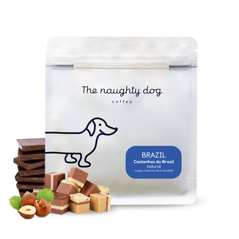 Výběrová káva The naughty dog Brazílie CASTANHAS DO BRAZIL