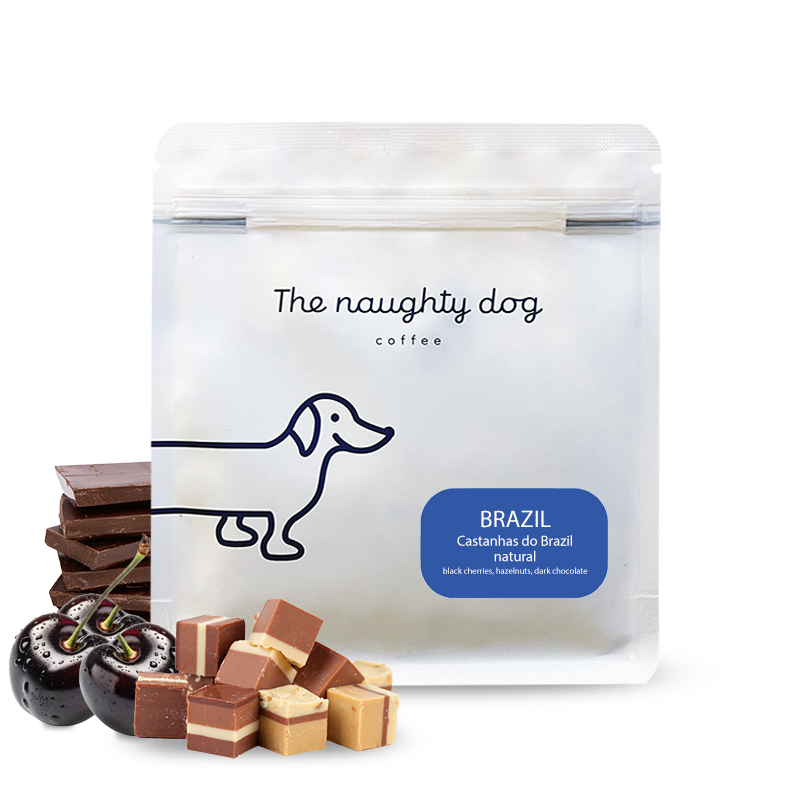 Výběrová káva The naughty dog Brazílie CASTANHAS DO BRAZIL