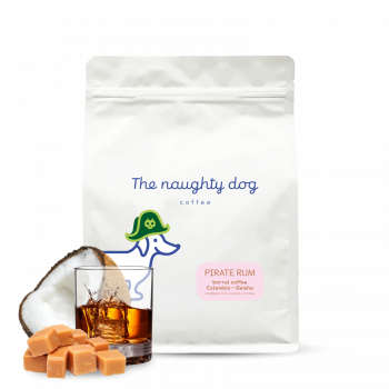 PIRATE RUM barrel coffee 1000 g - geisha zrající v sudech po rumu - The naughty dog