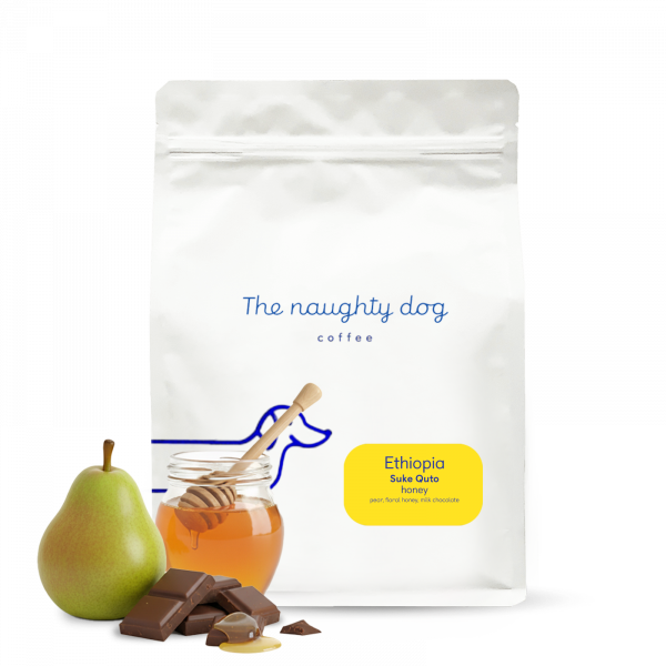 Výběrová káva The naughty dog Etiopie SUKE QUTO HONEY - 1000 g